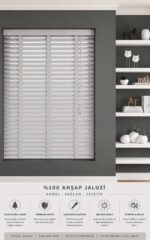 Gri Renk Ahşap Jaluzi Perde - Görsel 4