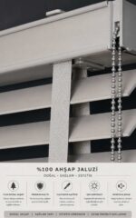 Gri Renk Ahşap Jaluzi Perde - Görsel 2