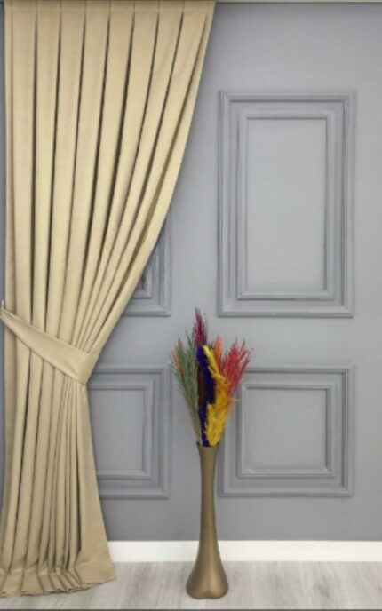 Brillant Bej Renk Ege303 Düz Fon Perde