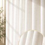 Brillant Naturel Bambu Keten Tül Perde – Ekru Simsiz