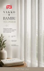 Taç Vakko Bambu Simli Tül Perde - Görsel 5