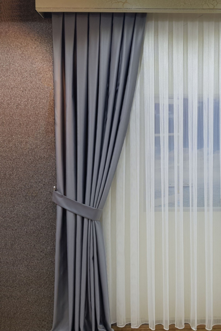 Morfose Saten Fon Perde 6 Renk Seçenekli