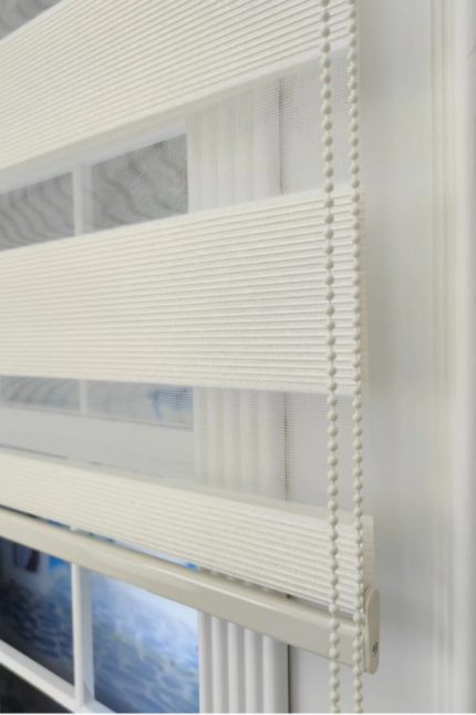 Micro Plise Krem Renk Zebra Perde