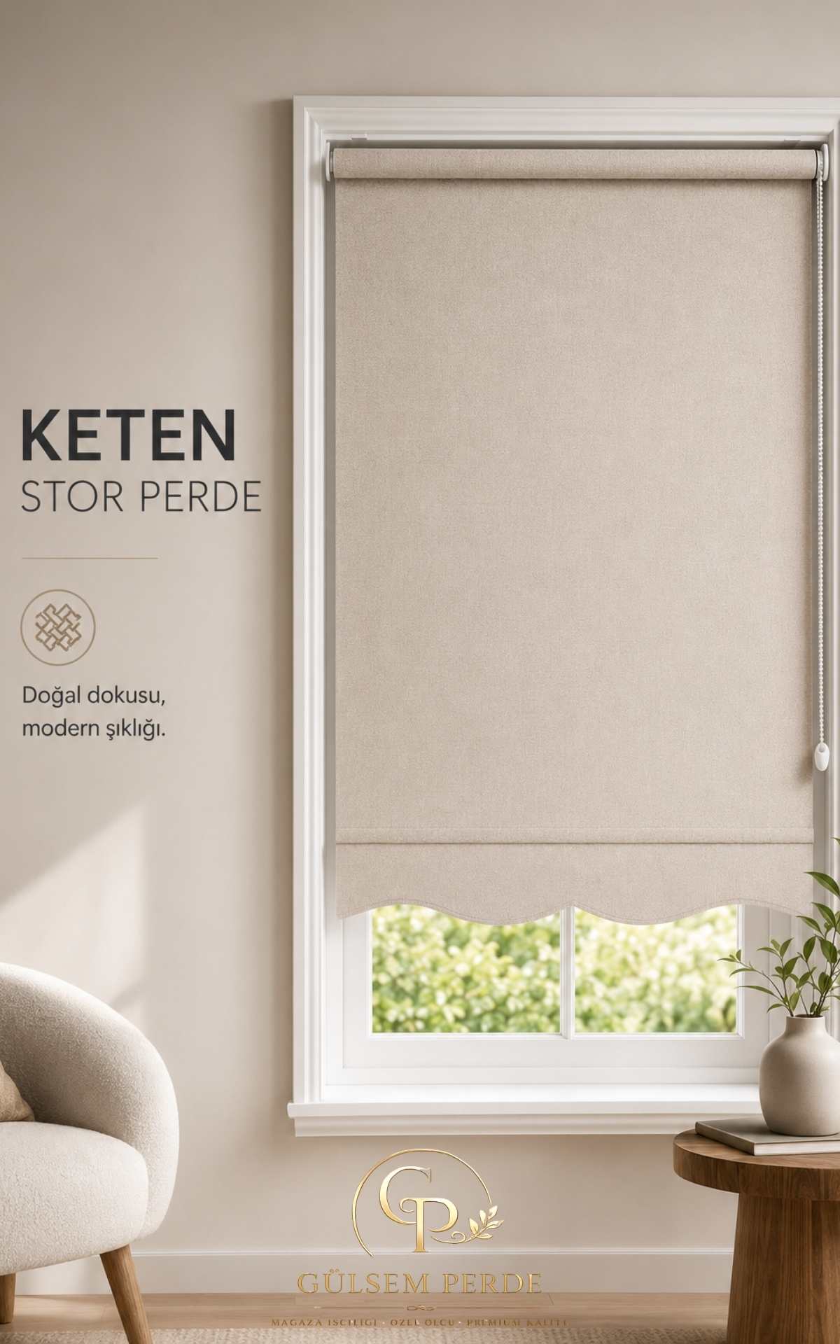 8 Stor Perde Keten Mat Üst Kalite - Görsel 1
