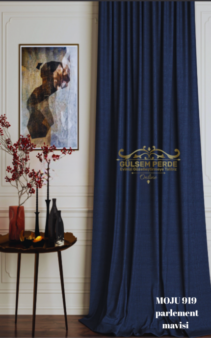 Moju Brillant Keten Fon Perde Dökümlü Ve Zerafetli