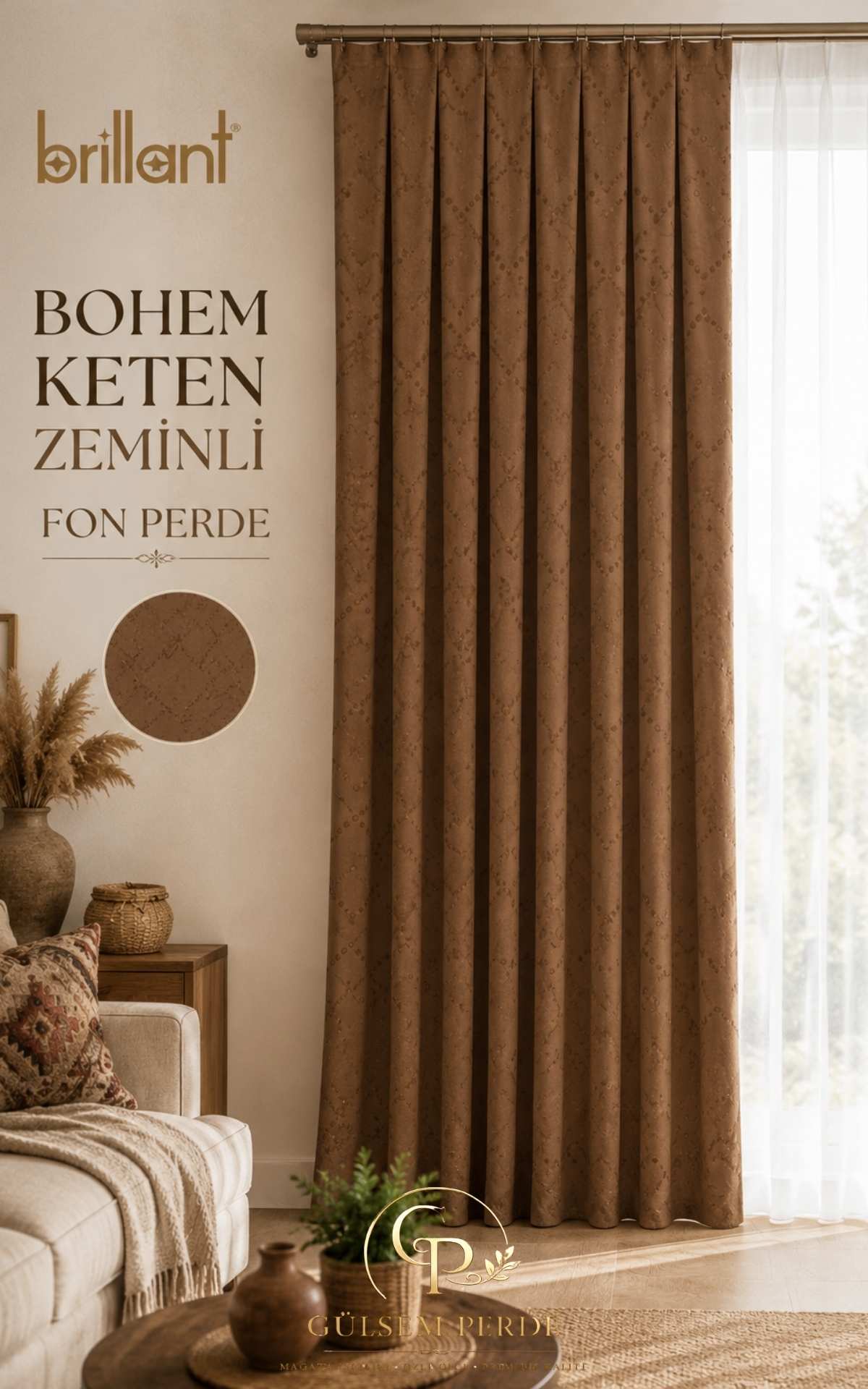 3 Brillant Bohem Zikzak Desenli Fon - Görsel 1
