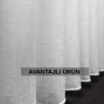 Taç Milasco Keten Tül Perde – Ekru Sade Simsiz