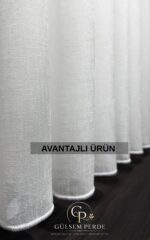 Taç Milasco Keten Tül Perde – Ekru Sade Simsiz