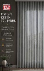 Taç Keten Tül Perde Gri | Ütü İstemez ve Kırışmaz - Görsel 6