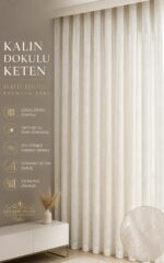 Taç Kalın Keten Tül Perde - Görsel 7