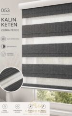 053 Kalın Keten Zebra Perde | Bohem Dokulu, Özel Ölçü, Premium Zebra Perde