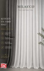 Taç Milasco Bohem Keten Tül Perde | Naturel Dokulu Premium Tül - Görsel 6