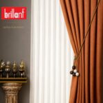 Kiremit Renk Keten Fon Perde Brillant