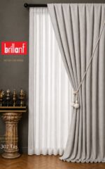 Brillant Keten Fon Perde – 1/2 Yan Pileli, Hazır Dikili - Görsel 4