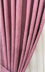 Gül Kurusu Renk Hazır Dikili Fon Perde | 80x260 cm | 1/2 Yan Pile | 1 Çift (2 Kanat) - Görsel 2