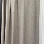 Vizon Renk Düz Keten Fonluk Perde | 180x260 cm |  Bir Çift 2 Adet Pilesiz | Hazır Dikili