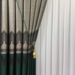 Saray Damask Desen Pano Fon Perde Yeşil 1 Çift Fiyatı 90x260 cm