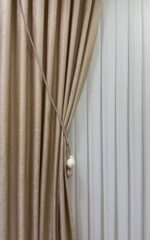 Bej Renk Fon Perde 75x260 cm – Çift Kanat Fon Perde - Görsel 5