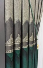 Saray Damask Desen Pano Fon Perde Yeşil 1 Çift Fiyatı 90x260 cm - Görsel 2