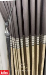 Antrasit Gold Detaylı Pano Fon Perde 2 Kanat 90x260 cm - Görsel 3