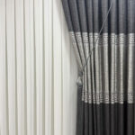 Versace Desen Antrasit Hazır Dikili Pano Fon Perde 2 Adet 90x260 cm