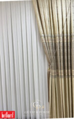 Krem Hazır Fon Perde 2 Kanat 90x260 cm | 1/3 Sık Pile