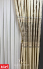 Krem Hazır Fon Perde 2 Kanat 90x260 cm | 1/3 Sık Pile - Görsel 4