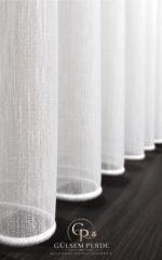 Brillant Naturel Bambu Keten Tül Perde – Ekru Simsiz