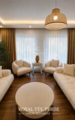 Taç Royal Butik Keten Tül Perde – Ekru Simli ve Simsiz - Görsel 6