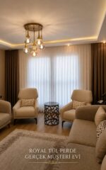 Taç Royal Butik Keten Tül Perde – Ekru Simli ve Simsiz - Görsel 4