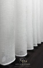 Taç Milasco Keten Tül Perde – Ekru Sade Simsiz - Görsel 6