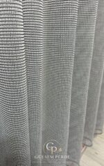 Brillant Gri Antrasit File Tül Perde